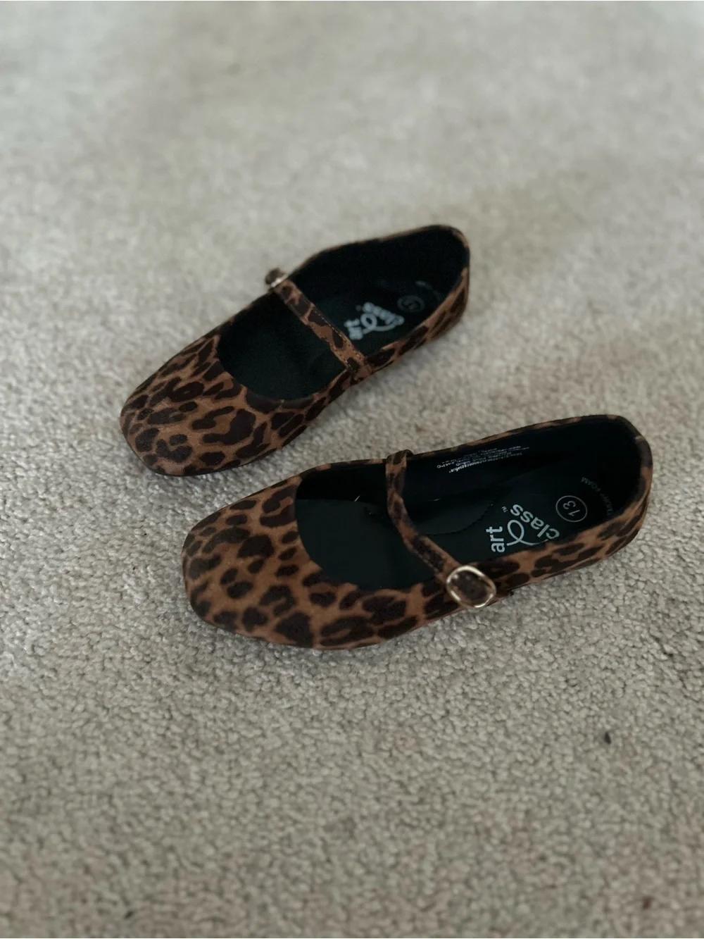 art class Leopard Print Mary Janes in Brown and Black